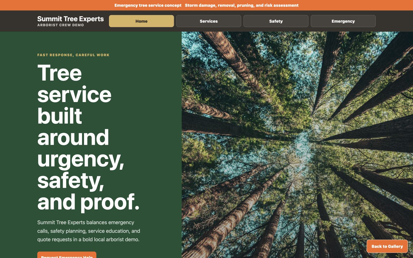 Summit Tree Experts desktop homepage screenshot