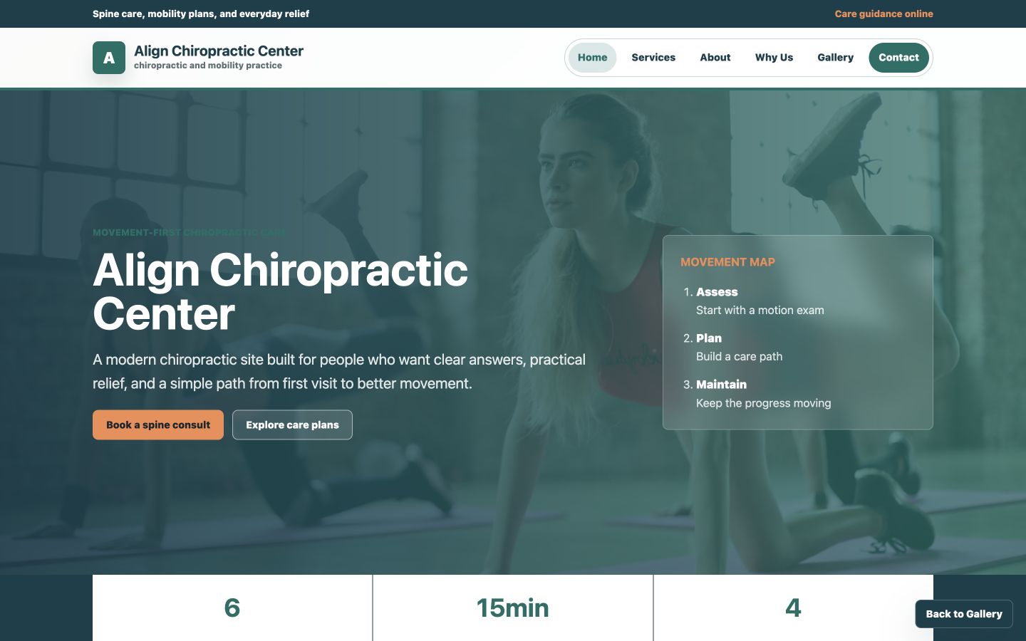 Align Chiropractic Center desktop homepage screenshot